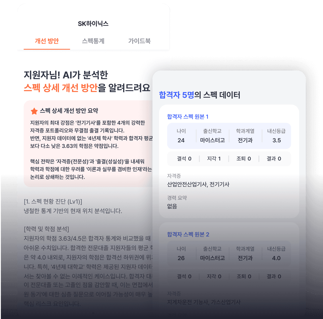 상세 개선 방안 및 합격자 원본 데이터